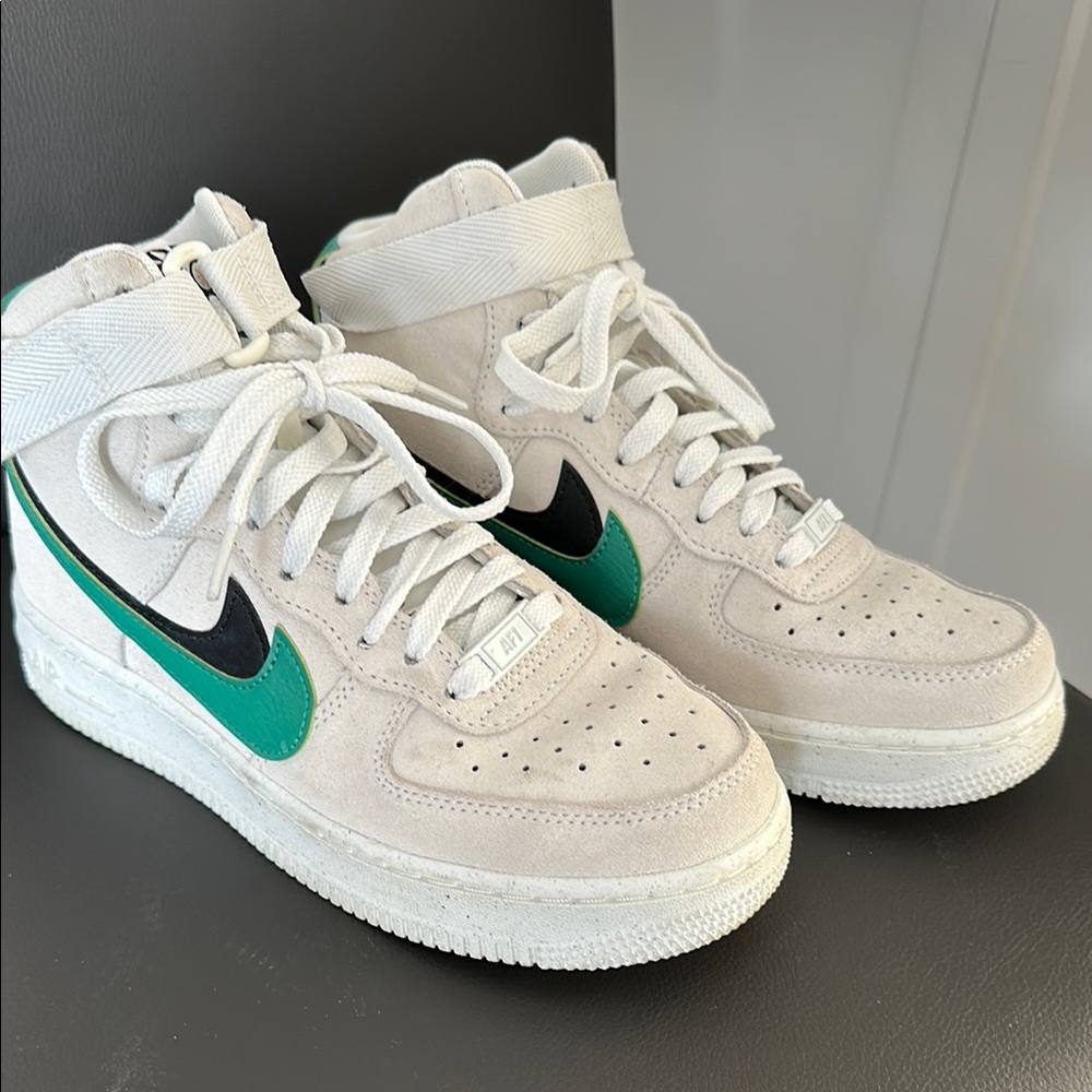 Nike High-Top Sneakers with Green and Black Accents